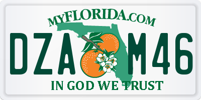 FL license plate DZAM46