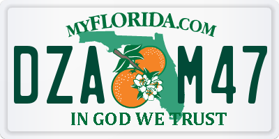 FL license plate DZAM47