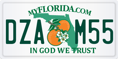 FL license plate DZAM55