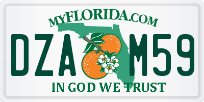 FL license plate DZAM59