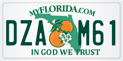 FL license plate DZAM61