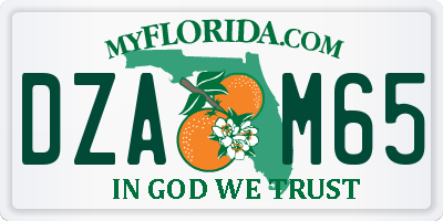 FL license plate DZAM65