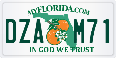 FL license plate DZAM71