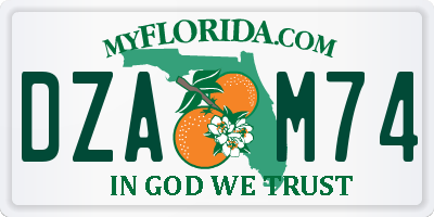 FL license plate DZAM74