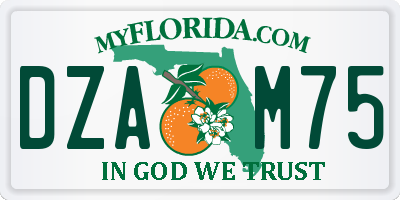 FL license plate DZAM75