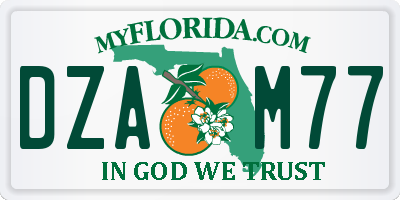 FL license plate DZAM77