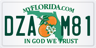 FL license plate DZAM81