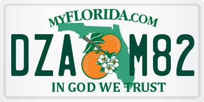 FL license plate DZAM82
