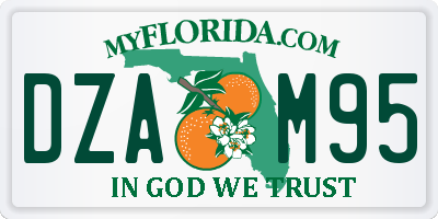 FL license plate DZAM95