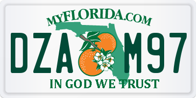 FL license plate DZAM97