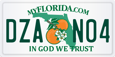 FL license plate DZAN04