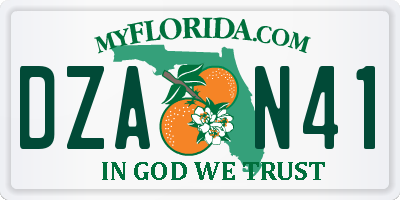 FL license plate DZAN41