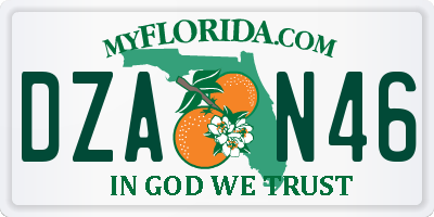 FL license plate DZAN46