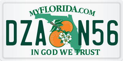 FL license plate DZAN56