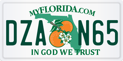 FL license plate DZAN65