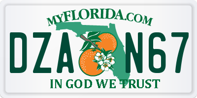 FL license plate DZAN67