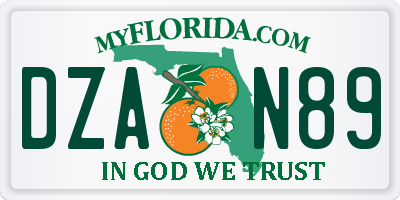 FL license plate DZAN89