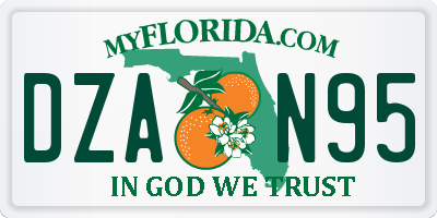 FL license plate DZAN95