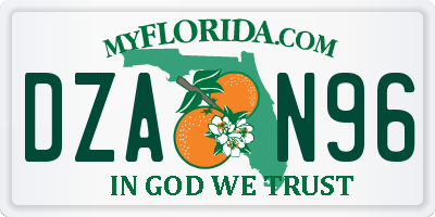 FL license plate DZAN96