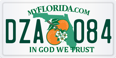 FL license plate DZAO84