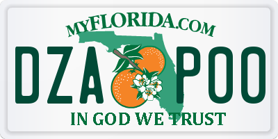 FL license plate DZAP00
