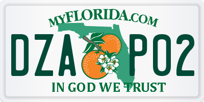 FL license plate DZAP02