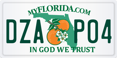 FL license plate DZAP04
