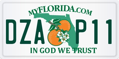 FL license plate DZAP11