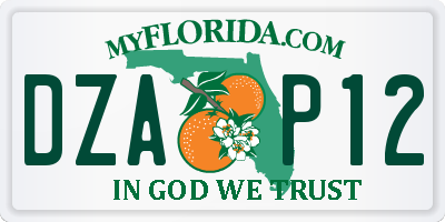 FL license plate DZAP12