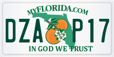 FL license plate DZAP17