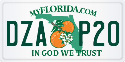 FL license plate DZAP20