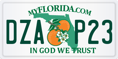 FL license plate DZAP23