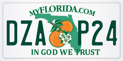 FL license plate DZAP24