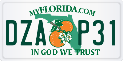 FL license plate DZAP31