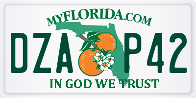 FL license plate DZAP42