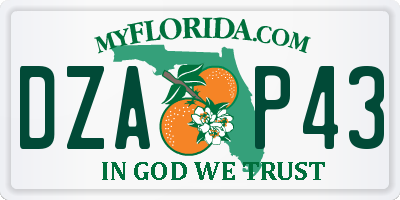 FL license plate DZAP43