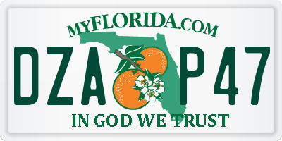 FL license plate DZAP47