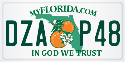 FL license plate DZAP48