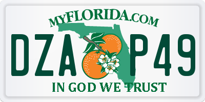 FL license plate DZAP49