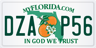 FL license plate DZAP56