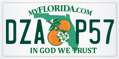 FL license plate DZAP57