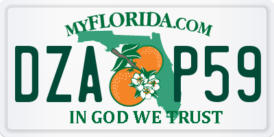 FL license plate DZAP59