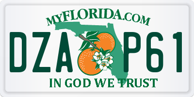 FL license plate DZAP61