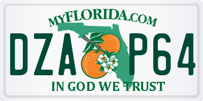 FL license plate DZAP64