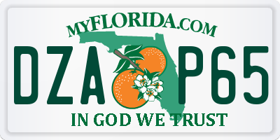 FL license plate DZAP65