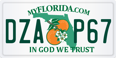FL license plate DZAP67