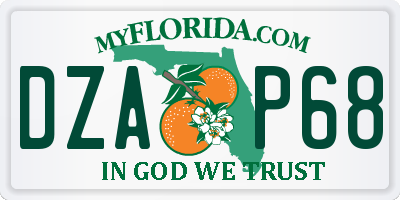 FL license plate DZAP68