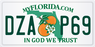 FL license plate DZAP69