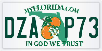 FL license plate DZAP73
