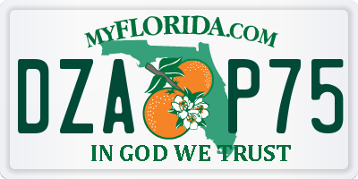 FL license plate DZAP75